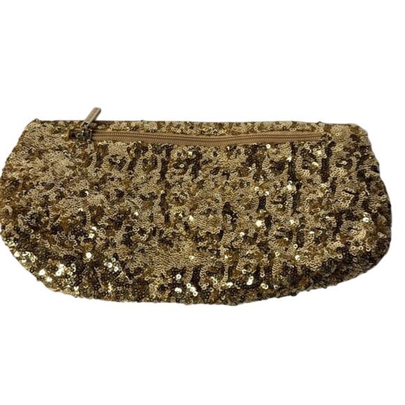 Victoria's Secret Sparkling Gold Sequin Clutch Christmas Parties Holidays - Picture 4 of 11